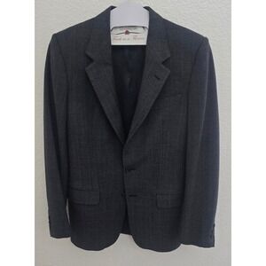 Valentino Uomo‎ Mens Pure Virgin Wool Blazer Jacket Charcoal Gray Made in Italy